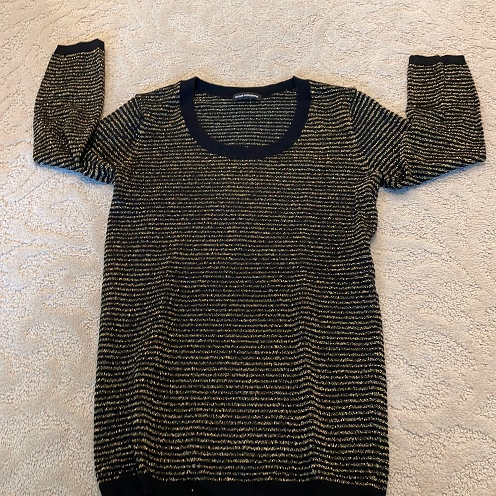 Club Monaco black and gold thread light weight sweater